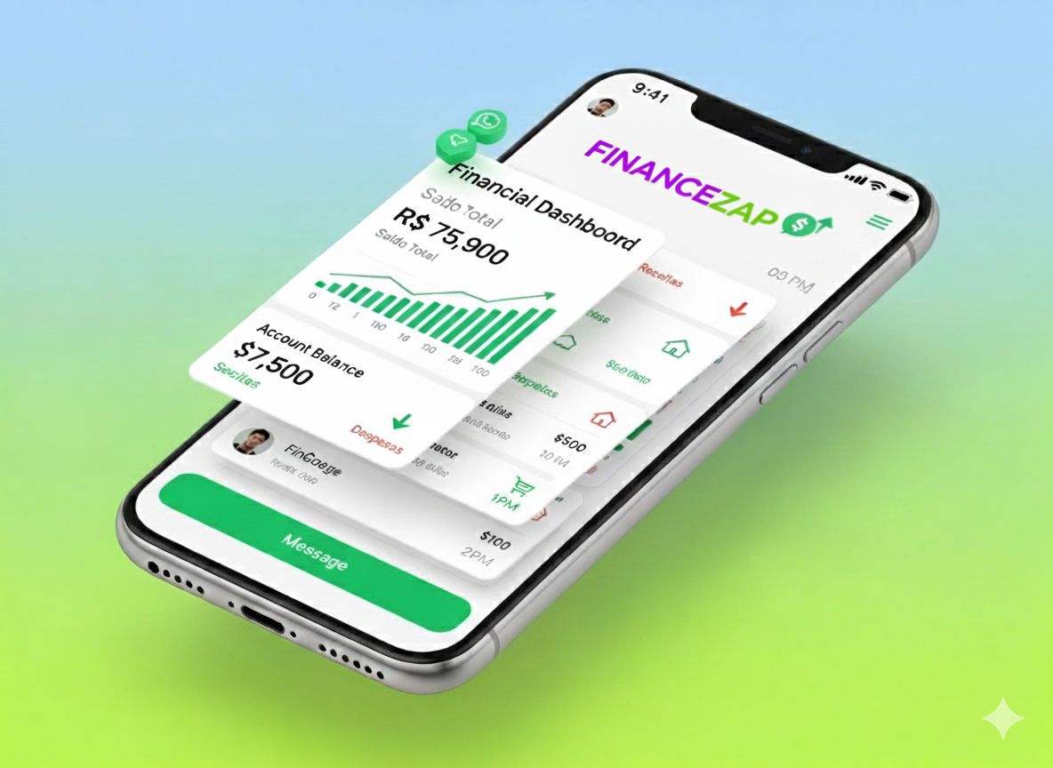 Tela do Dashboard Mobile do App FinanceZap